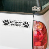 Dog Paws Black en White Polka Bumpersticker (Op Truck)