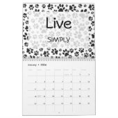 Dog Paws Black en White Polka Dot Calendar Kalender (Jan 2026)