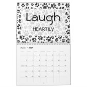 Dog Paws Black en White Polka Dot Calendar Kalender (Mar 2027)