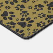 Dog Paws Black & White Polka Dot on militair goud Bureaumat (Hoek)