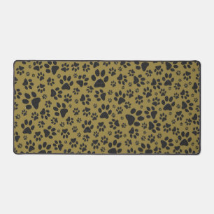 Dog Paws Black & White Polka Dot on militair goud Bureaumat