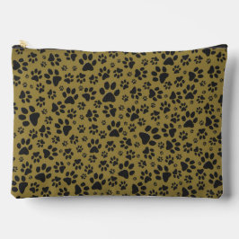 Dog Paws Black & White Polka Dot on militair goud Etui