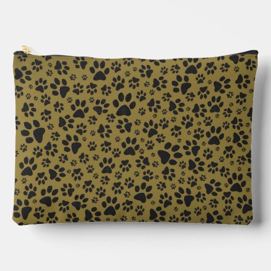 Dog Paws Black & White Polka Dot on militair goud Etui (Voorkant)