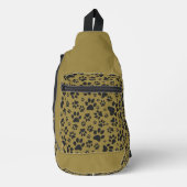 Dog Paws Black & White Polka Dot on militair goud Sling Bag (Voorkant)