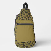 Dog Paws Black & White Polka Dot on militair goud Sling Bag (Voorkant)