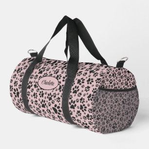 Dog Paws Black & White Polka Dot on pink charlotte Plunjezak