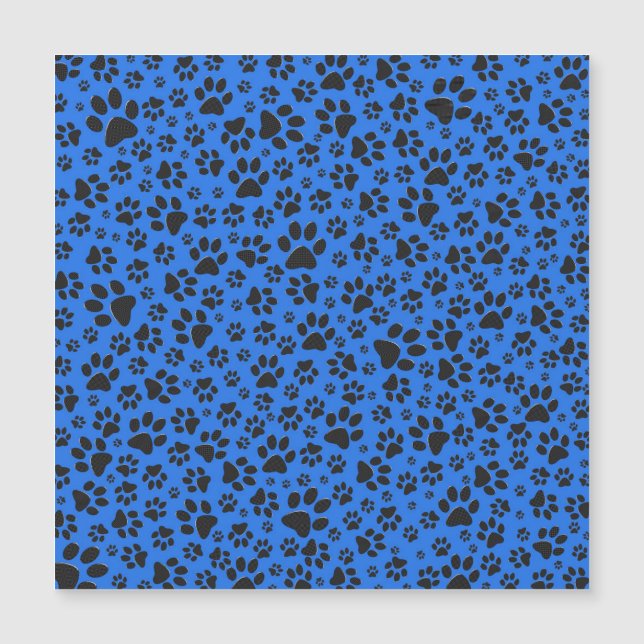 Dog Paws Black & White Polka Dot on tech blue (Voorkant)