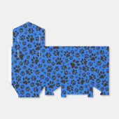 Dog Paws Black & White Polka Dot on tech blue Bedankdoosjes (Uitgevouwen)