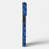 Dog Paws Black & White Polka Dot on tech blue Case-Mate iPhone Case (Achterkant / Rechts)