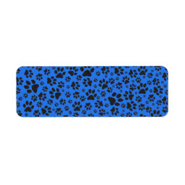 Dog Paws Black & White Polka Dot on tech blue Etiket