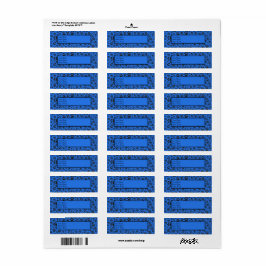 Dog Paws Black & White Polka Dot on tech blue Etiket