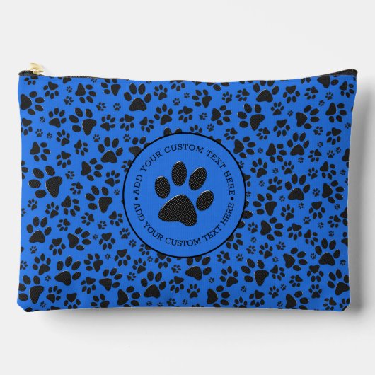 Dog Paws Black & White Polka Dot on tech blue Etui (Voorkant)