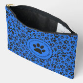 Dog Paws Black & White Polka Dot on tech blue Etui (Open)