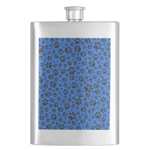 Dog Paws Black & White Polka Dot on tech blue Flacon