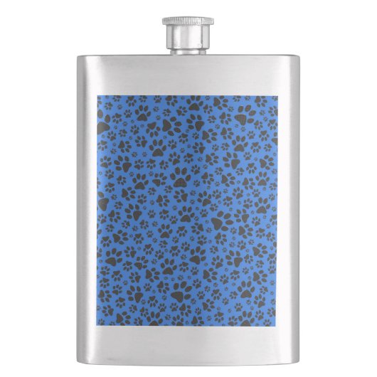 Dog Paws Black & White Polka Dot on tech blue Flacon (Voorkant)