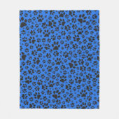 Dog Paws Black & White Polka Dot on tech blue Fleece Deken (Voorkant)