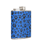 Dog Paws Black & White Polka Dot on tech blue Heupfles (Rechts)