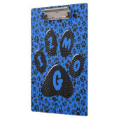 Dog Paws Black & White Polka Dot on tech blue Klembord (Links)