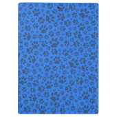 Dog Paws Black & White Polka Dot on tech blue Klembord (Achterkant)