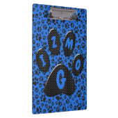 Dog Paws Black & White Polka Dot on tech blue Klembord (Rechts)