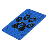 Dog Paws Black & White Polka Dot on tech blue Magneet (Linkerzijde)
