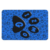 Dog Paws Black & White Polka Dot on tech blue Magneet (Horizontaal)