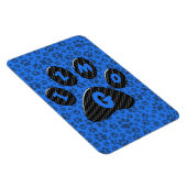 Dog Paws Black & White Polka Dot on tech blue Magneet (Rechterzijde)