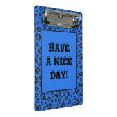 Dog Paws Black & White Polka Dot on tech blue Mini Klembord (Schuin)