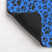 Dog Paws Black & White Polka Dot on tech blue Muismat (Hoek)