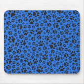 Dog Paws Black & White Polka Dot on tech blue Muismat (Voorkant)