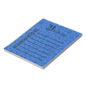 Dog Paws Black & White Polka Dot on tech blue Notitieblok (Linkerzijde)