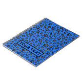 Dog Paws Black & White Polka Dot on tech blue Notitieboek (Linkerzijde)