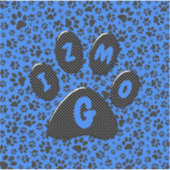 Dog Paws Black & White Polka Dot on tech blue Sticker (Voorkant)