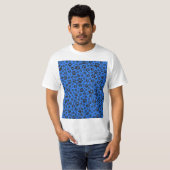Dog Paws Black & White Polka Dot on tech blue T-shirt (Voorkant volledig)