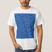 Dog Paws Black & White Polka Dot on tech blue T-shirt (Voorkant)