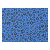 Dog Paws Black & White Polka Dot on tech blue Tafelkleed (Voorkant (Horizontaal))