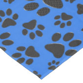 Dog Paws Black & White Polka Dot on tech blue Tafelkleed (Gekanteld)