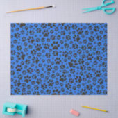Dog Paws Black & White Polka Dot on tech blue Tissuepapier (Craft)