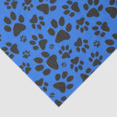 Dog Paws Black & White Polka Dot on tech blue Tissuepapier (Detail)