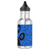 Dog Paws Black & White Polka Dot on tech blue Waterfles (Rechts)