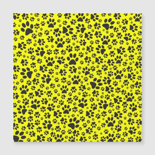 Dog Paws Black & White Polka Dot on yellow (Voorkant)