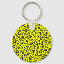 Dog Paws Black & White Polka Dot on yellow