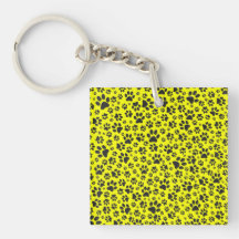 Dog Paws Black & White Polka Dot on yellow