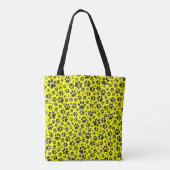 Dog Paws Black & White Polka Dot on yellow Tote Bag (Achterkant)
