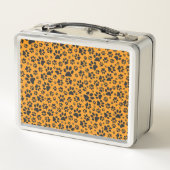 Dog Paws Black & White Polka Dot op dahlia oranje (Achterkant)