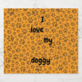 Dog Paws Black & White Polka Dot op dahlia oranje Bier Etiket (Enkel label)