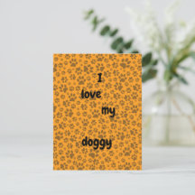 Dog Paws Black & White Polka Dot op dahlia oranje