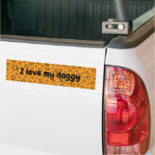 Dog Paws Black & White Polka Dot op dahlia oranje Bumpersticker (Op Truck)