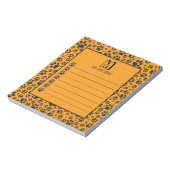 Dog Paws Black & White Polka Dot op dahlia oranje Notitieblok (Linkerzijde)