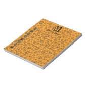 Dog Paws Black & White Polka Dot op dahlia oranje Notitieblok (Linkerzijde)